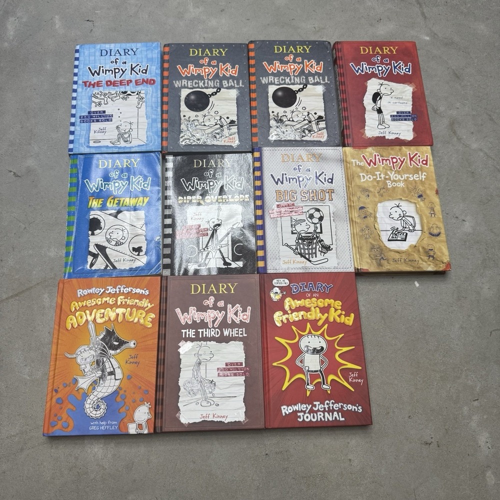 Diary Of A Wimpy Kid Lot Of 11 Books Jeff Kinney Mixture Of Books